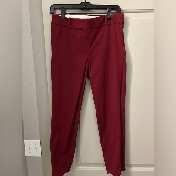 J Crew Factory | Maroon Winnie Scalloped Hem Pant - Picture 2 of 5